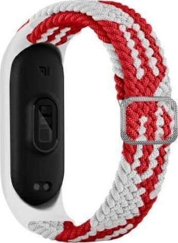 Rrip tekstili Beline për Xiaomi Mi Band 5/6, i kuq e bardhë