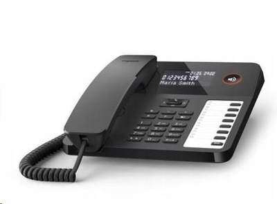 Telefoni i tavolinës Gigaset DESK 600, me ekran LCD, me altoparlant, i zi