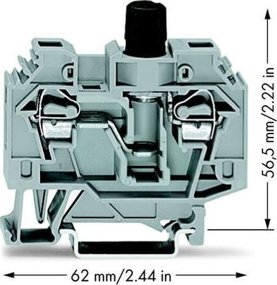 Kлема за осигурувач Wago 282-120, 6mm², 2 проводници, сива