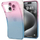 Maskë Spigen Liquid Crystal për iPhone 15 Pro, TPU i butë, transparente me gradient, rozë me fije blu