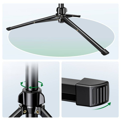 Selfie stick Ugreen LP680, tripod me telekomandë Bluetooth, 1.7m, i zi