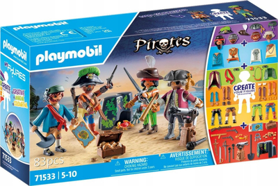 Set lodrash Playmobil My Figures Pirates 71533, 83 pjesë, figura piratësh, shumëngjyrëshe