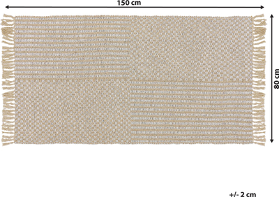 Тепих џуте ADABAG област тепих, 80 x 150 cm, беж