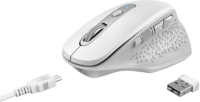 Maus Trust Ozaa, wireless, USB, i bardhë