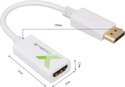 Adapter DisplayPort në HDMI, 20cm, pasiv, i zi