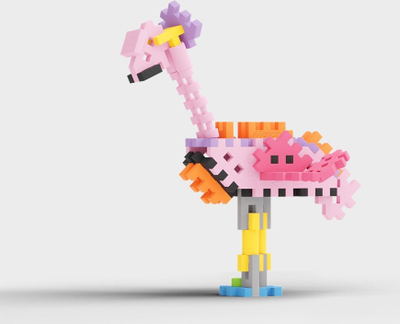 Lodra ndërtesë Marioinex Mini Waffle Nature Flamingo, 50 pjesë, për fëmijë 3+