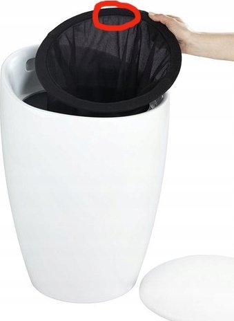 Kosh rrobash Wenko CANDY, 20L, me ulëse 2 në 1, i bardhë