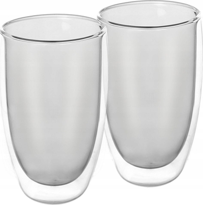 Set gotash termosi për kafe, 2 copa, 460 ml, transparente