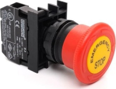 Buton sigurie EMAS T0-B200E-E, kërpudhë 40mm, montim 22mm, i kuq