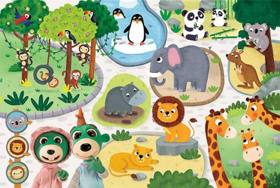 Puzzle gjigand për kalamaj Trefl Primo 3 në 1 Little Ones at the ZOO, 15 copa, shumëngjyrësh