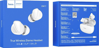 Kufje Bluetooth Hoco EW17, pa tela, me kuti karikimi, të bardha