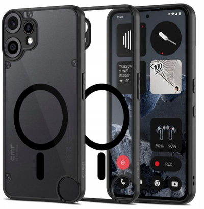 Mbulesë telefoni Tech-Protect Magmat MagSafe, për Nothing CMF Phone 2 Pro, gjysmë transparente, e zezë