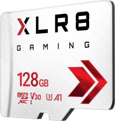 Kartë memorie PNY XLR8 MicroSDXC, 128GB, UHS I Class 10, e bardhë