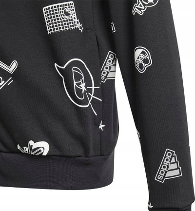Bluzë me kapuç Adidas Bluv Zip HD për kalamaj, me zinxhir, e zezë
