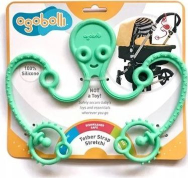 Играчка за гризење Ogobolli силиконски глодалка октопод, 100% нетоксичен силикон, од раѓање, транспарентна