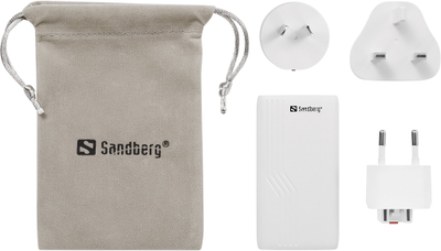 Karikues udhëtimi Sandberg 4n1 Travelcharger, 2x USB C, 65W