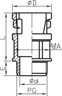 Konektor tubi të valëzuar SFD 29, IP66, set 10 copë, i zi