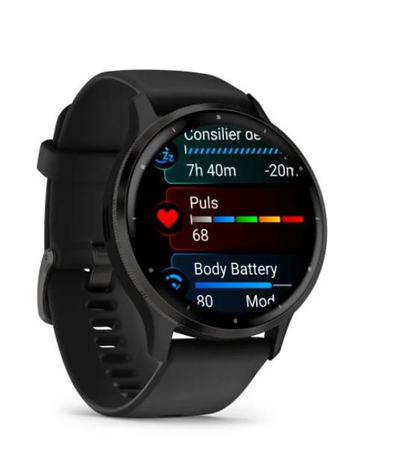 Orë inteligjente Garmin Venu 3 45mm, AMOLED, GPS, e zezë
