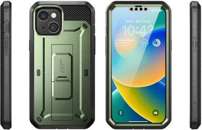 Kapak telefoni Supcase Unicorn Beetle Pro për iPhone 14 Plus, me brez rrotullues, jeshile