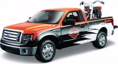 Maket makine Toymax Harley Davidson Pick Up Me Motor Motori, 1:24, shumëngjyrëshe