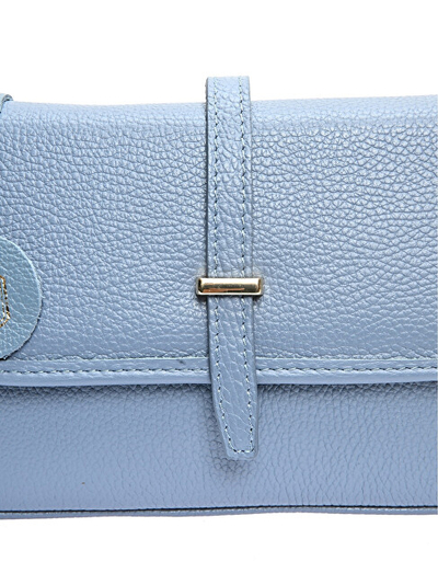 Çantë crossbody Luisa Vannini, lëkurë natyrale, 17x25x7cm, ngjyrë turquoise