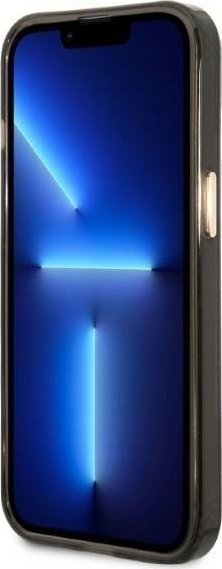 Mbështjellës telefoni Guess GUHMP13MHTCMK, për iPhone 13 6.1", MagSafe, i zi transparent