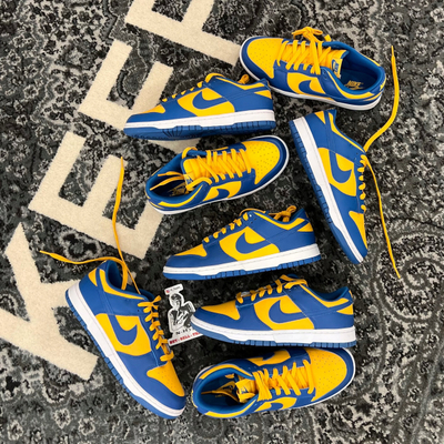 Atlete Nike Dunk Low UCLA, lëkurë, nr 42, blu dhe e verdhë