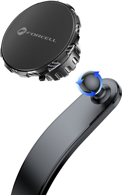 Mbajtëse magnetike për makinë Forcell MagFlex, krah 20 cm, rrotullim 360°, e zezë