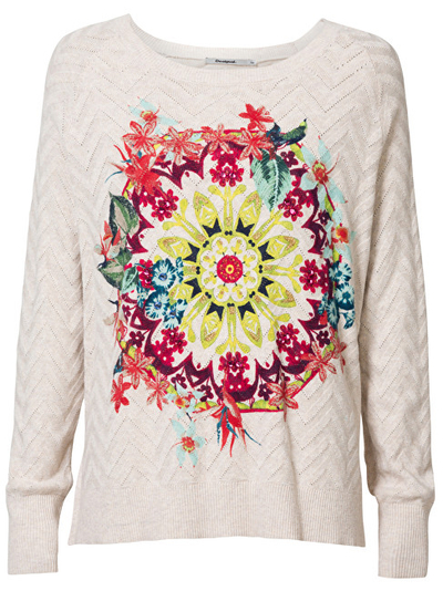 Triko Desigual  Jersen Kenmare Crudo 19SWJF47 1001 mDE2348-M