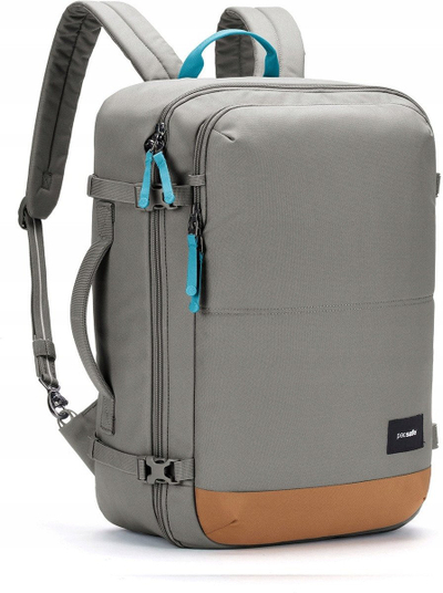 Çantë shpine Pacsafe GO Carry On, 34L, e përshtatshme për udhëtime, gri