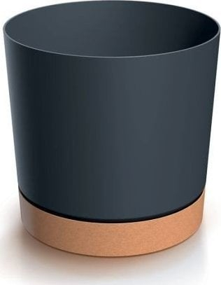 Vazo lulesh Flowerpot TUBO PM, 12.8cm, me pjatë, anthracite dhe naturo