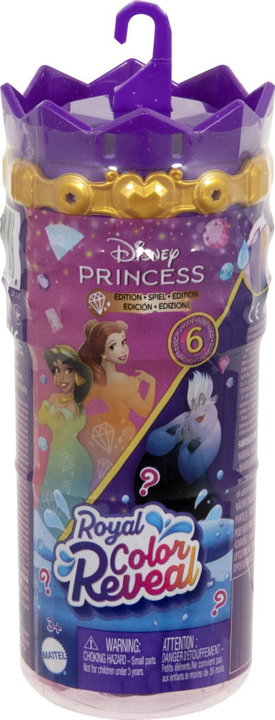 Kukull surprizë Disney Princess Color Reveal Good Vs Evil, 9cm, seri Garden Party, shumëngjyrëshe