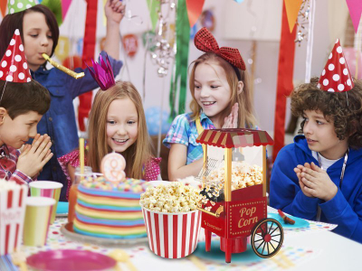 Makineri për kokoshka Beper Popcorn Cart, 1200W, gatim me ajër të nxehtë, e kuqe
