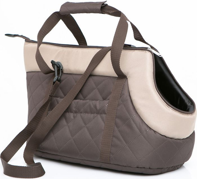 Торба за транспорт на миленици Hobbydog R3 Bag, нубук, кафеава со бежева