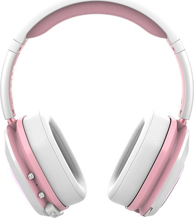 Гејминг слушалки Sades Carrier Angel Edition, безжични и 3.5mm, драјвери 40mm, розово и бело