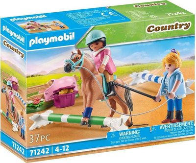 Set lodër Playmobil Country 71242 Mësime kalërimi, 37 copa, për kalamaj 4-12 vjeç, shumëngjyrësh