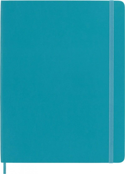 Fletore Moleskine Reef Blue Extra Large, me vija, kapak i butë, blu
