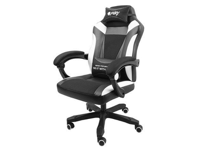 Karrige lojërash Fury Avenger M+, 150kg, e zezë/e bardhë