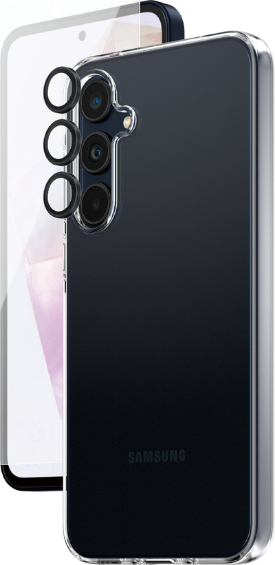 Set mbrojtës SAFE by PanzerGlass për Samsung Galaxy A35 5G, xham ekrani, maskë dhe mbrojtës kamere, transparent