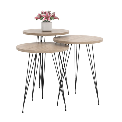 Set tavolina anësore 3-copë Nissa (HM18173.03), zezë