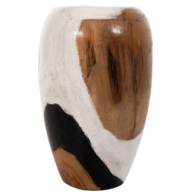 Vazo tavoline dru teak 16×16×26 cm (HM7728)
