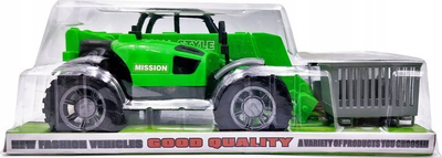 Lodër traktor ndërtimi Mission Telehandler, plastik, me kovë që lëviz, i gjelbër