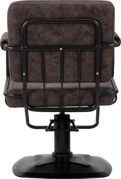 Karrige frizerie Gabbiano Katania Loft Old Leather, rregullim lartësie, e lëkurë, kafe e errët