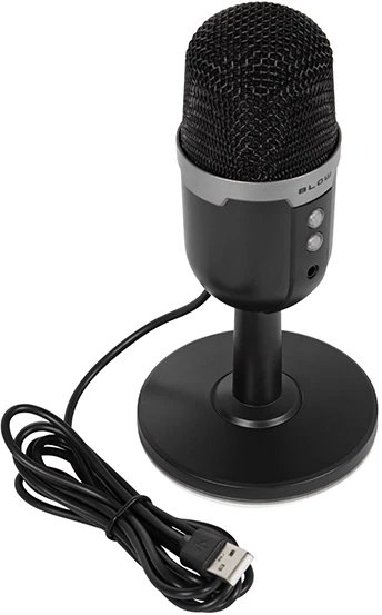 Mikrofon studio Blow 85-054, me qëndrim, me dritë LED RGB, i zi