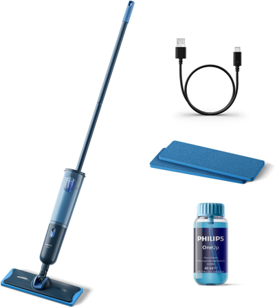 Mop elektrik Philips OneUp 3000 Series, komplet me pads zëvendësuese, blu e errët