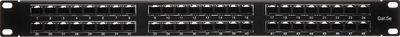 Пач панел Делта PP-48/RJ/C, 48 порти RJ-45, 1U, црн