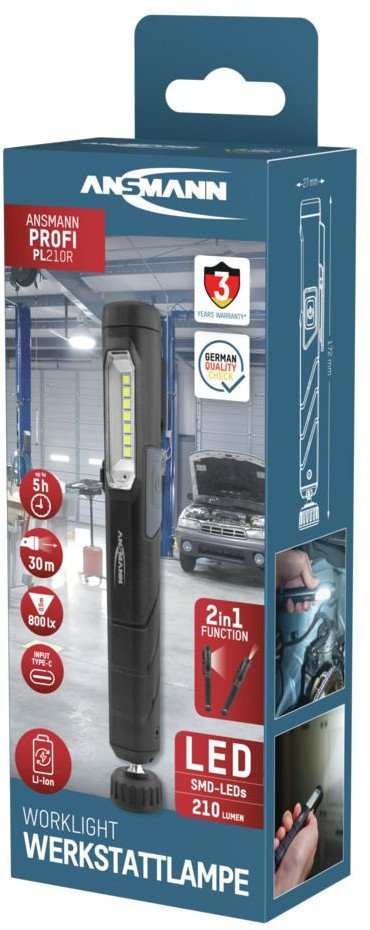 Dritë pune LED PL210R, e rikarikueshme, me magnet, e zezë
