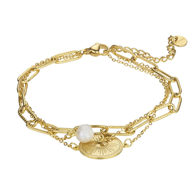 Byzylyk për femra Marc Malone Sofia White Bracelet MCB23010G, i artë