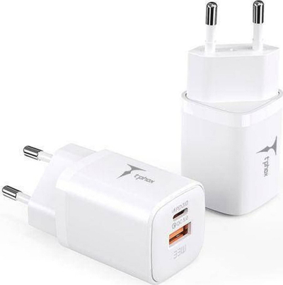 Karikues AC T-phox Handy Series T-PP08, 33W, USB dhe USB-C, i bardhë