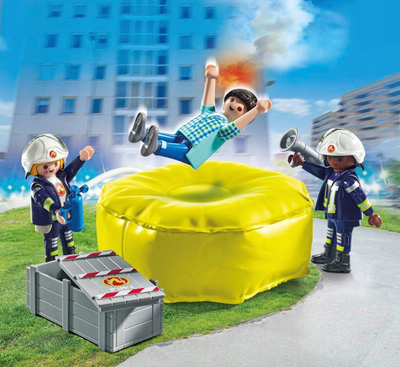 Set lojërash Playmobil 71465 Action Heroes Firefighters, me zjarrfikës, me jastëk ajri